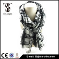 2015 design elegante para os homens e as mulheres branco preto print checked100% acrílico lenço oversize shawl fino